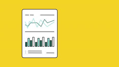 4k video of data analytic graphs and charts in flat design.