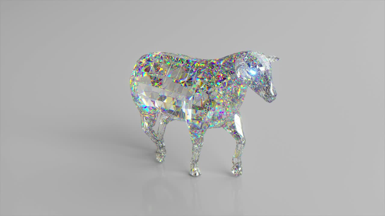 산책 다이아몬드 양, 자연과 동물의 개념, 낮은 폴리, 색, 3d 애니메이션