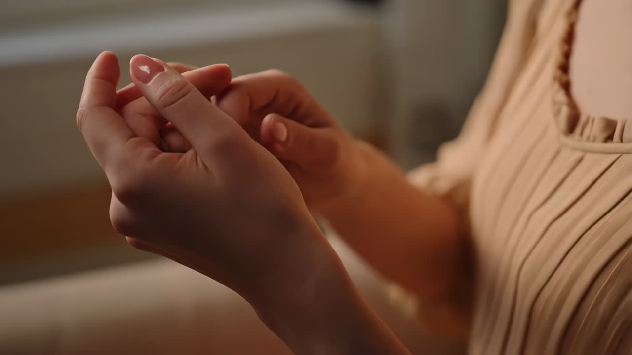 Close-up of hands with manicure