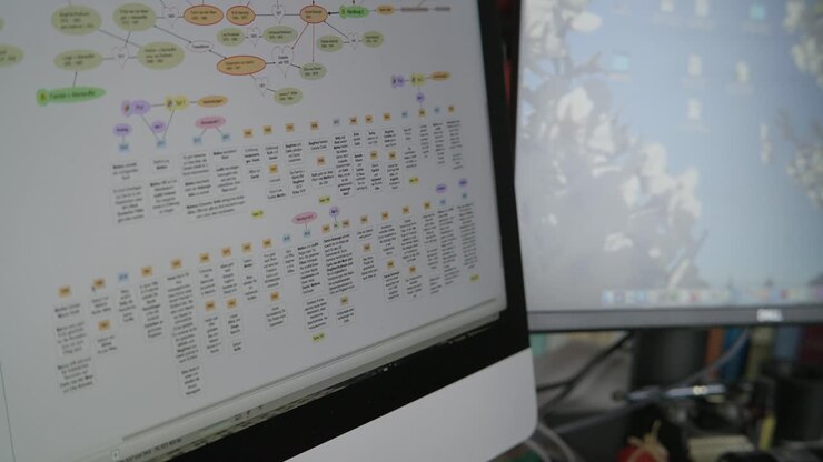 En professionel forfatter, der arbejder ved sin computer, viser storyboardet og det fokus, det kræver at vække en historie til live.