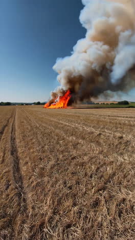 field fire from aerial view