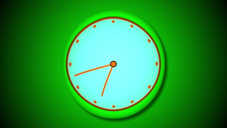 time revers animated clock animation. animated clock isolate on white background.