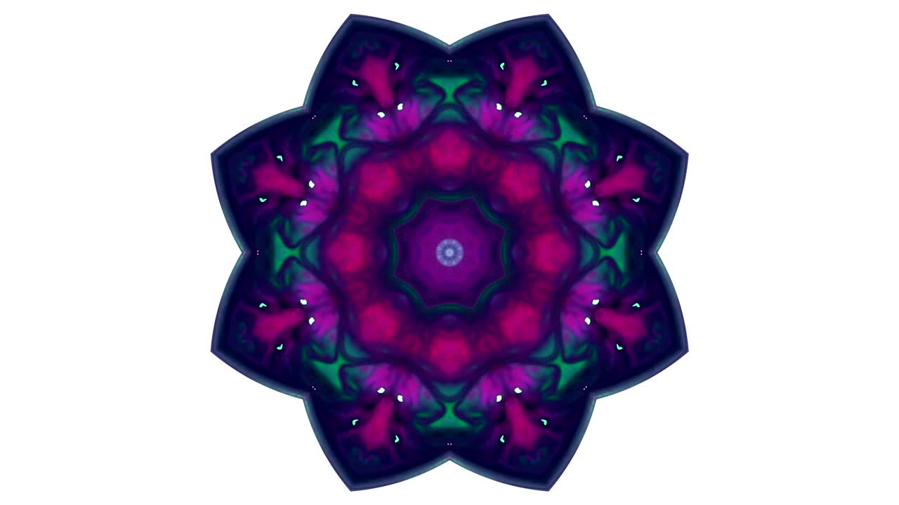 movimiento de caleidoscopio abstracto: círculos geométricos y formas de estrellas