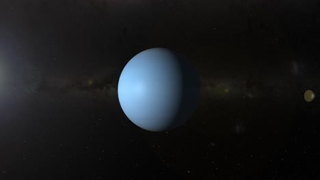 animación de urano girando en el espacio