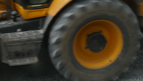 excavator carries gravel in the bucket