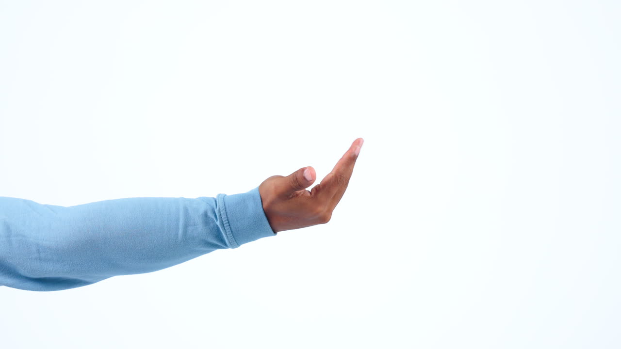 aislado, llamando el gesto y una mano en un blanco