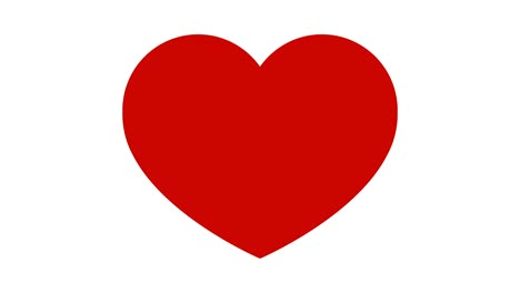 a recycling sign appears inside a red heart on a white background.