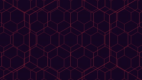 futuristic neon hexagons on dark space