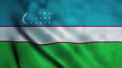 uzbekistan flag waving in the wind. national flag of uzbekistan. sign of uzbekistan seamless loop animation. 4k