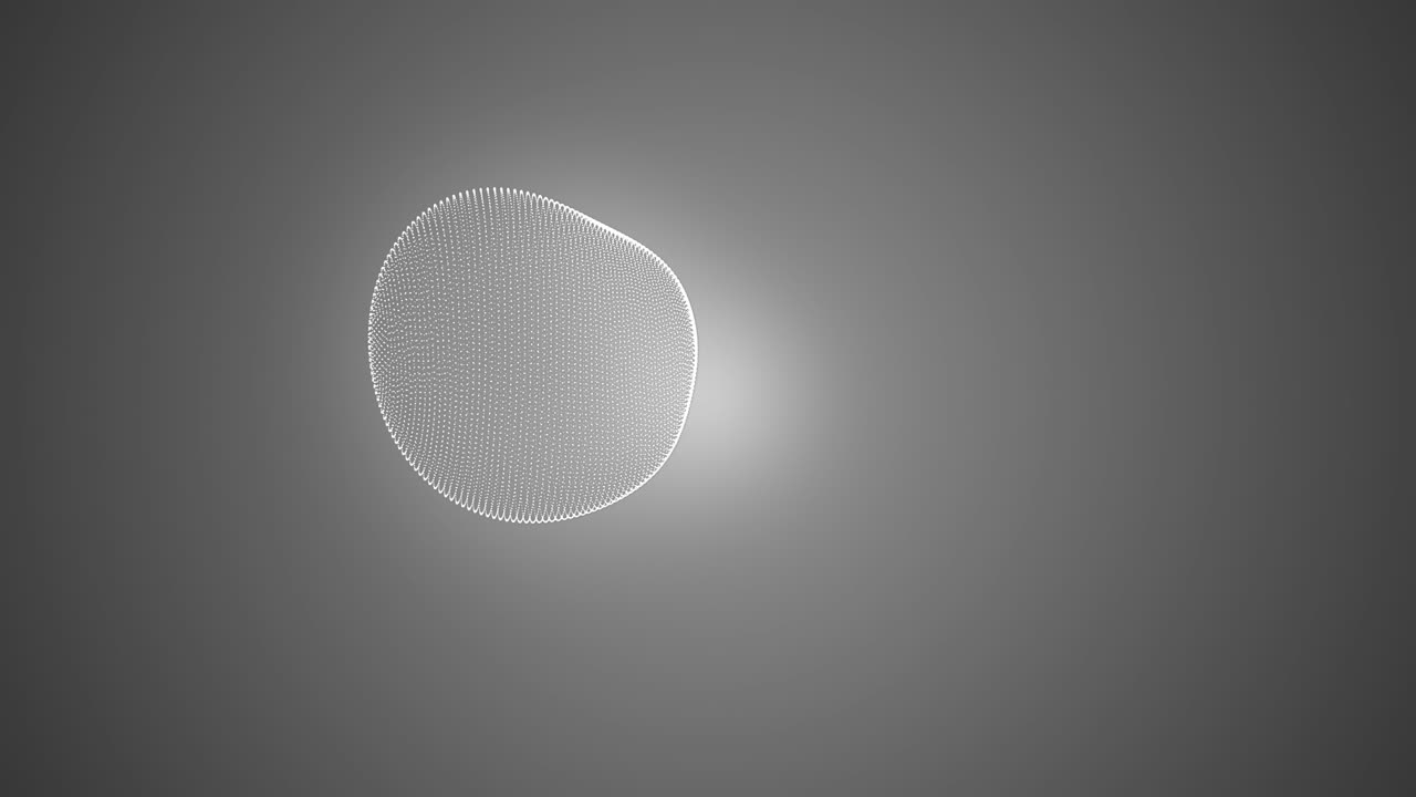 무형 구의 변형, 구형 파동, 미래 모양의 추상적인 애니메이션