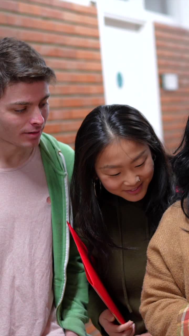 Group of students reading together indoors