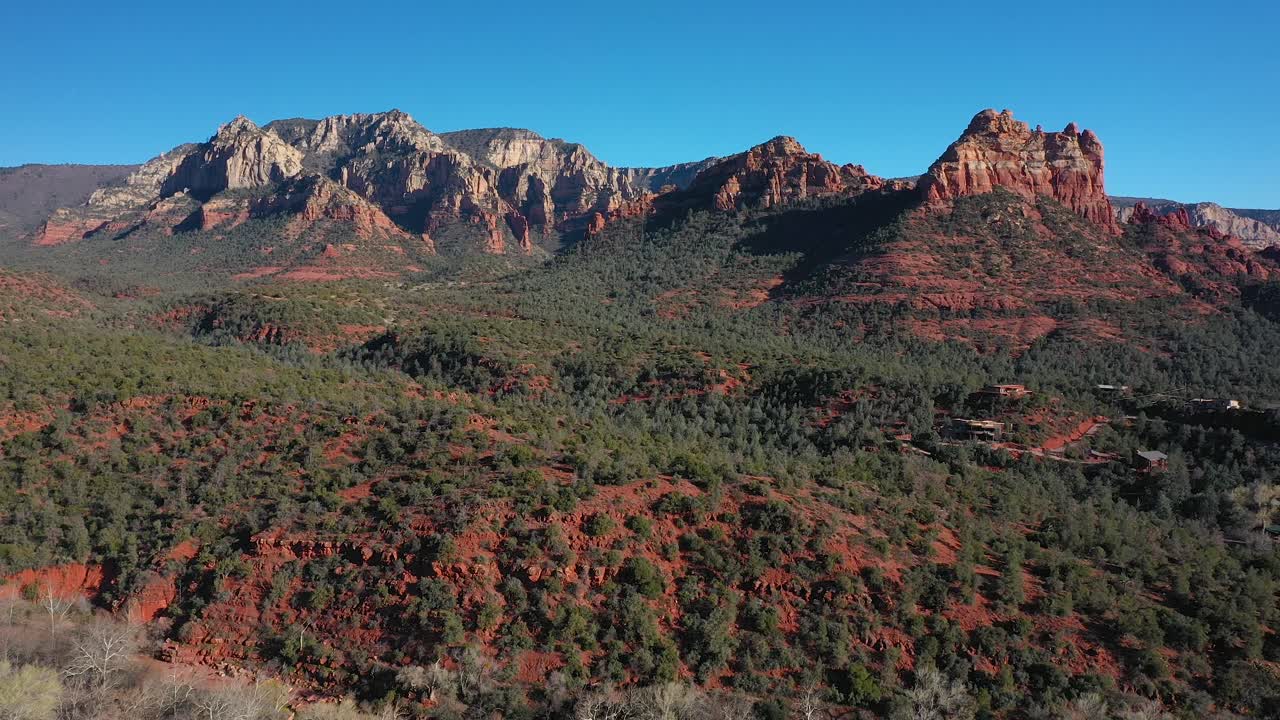 세도나, 애리조나 사막의 산 공중 영상