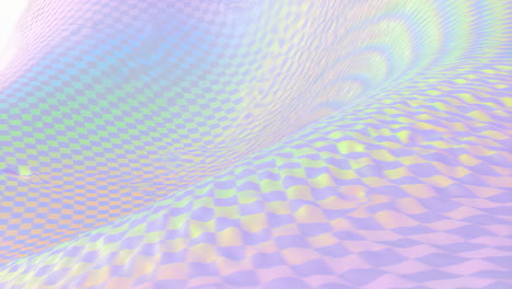 abstract iridescent wavy checker pattern