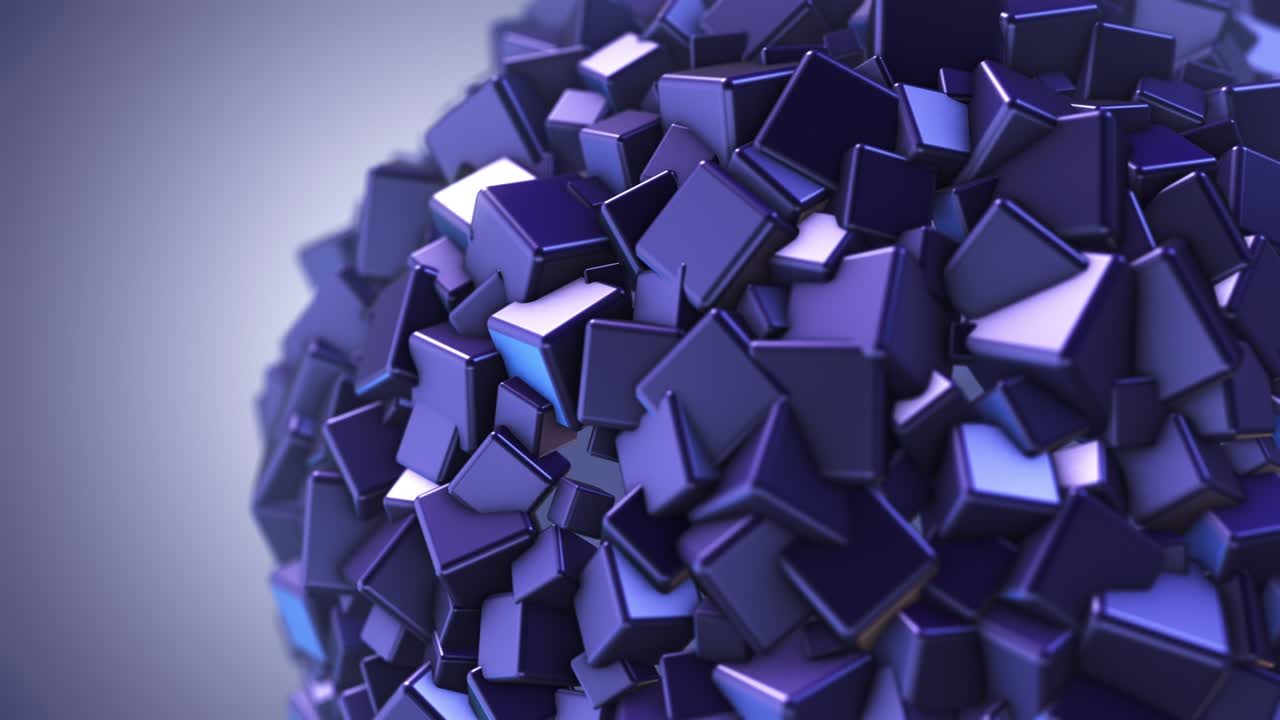 Abstract 3d cubes background in spherical shape