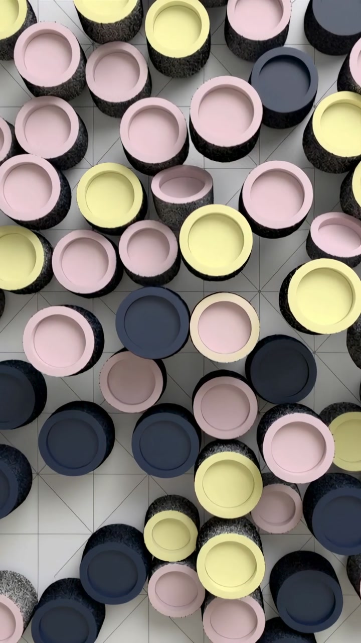 Vertical video: Camera tilting to reveal dense tubes shifting over art ceiling, pastel colors