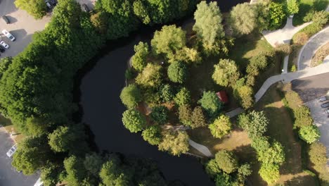 a drone shot of the postojna cave complex