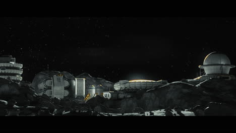 moon surface with a lunar base