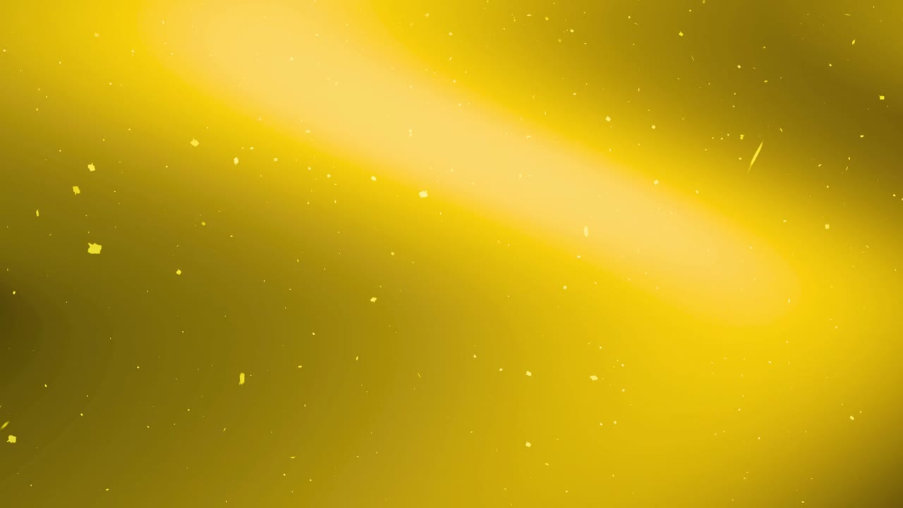 Particelle dorate che fluttuano in raggi di luce gialla dinamici