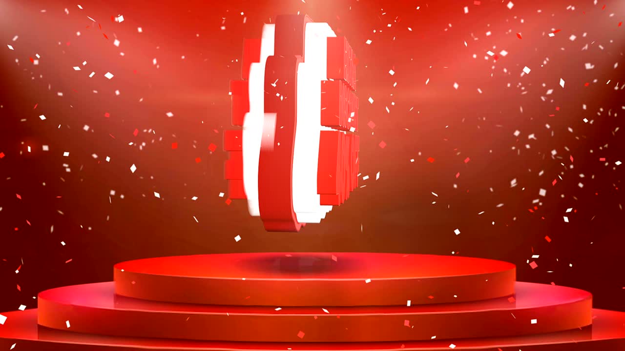 Extra Discount 40 Off Text Animation Stage Podium Confetti Loop Animation