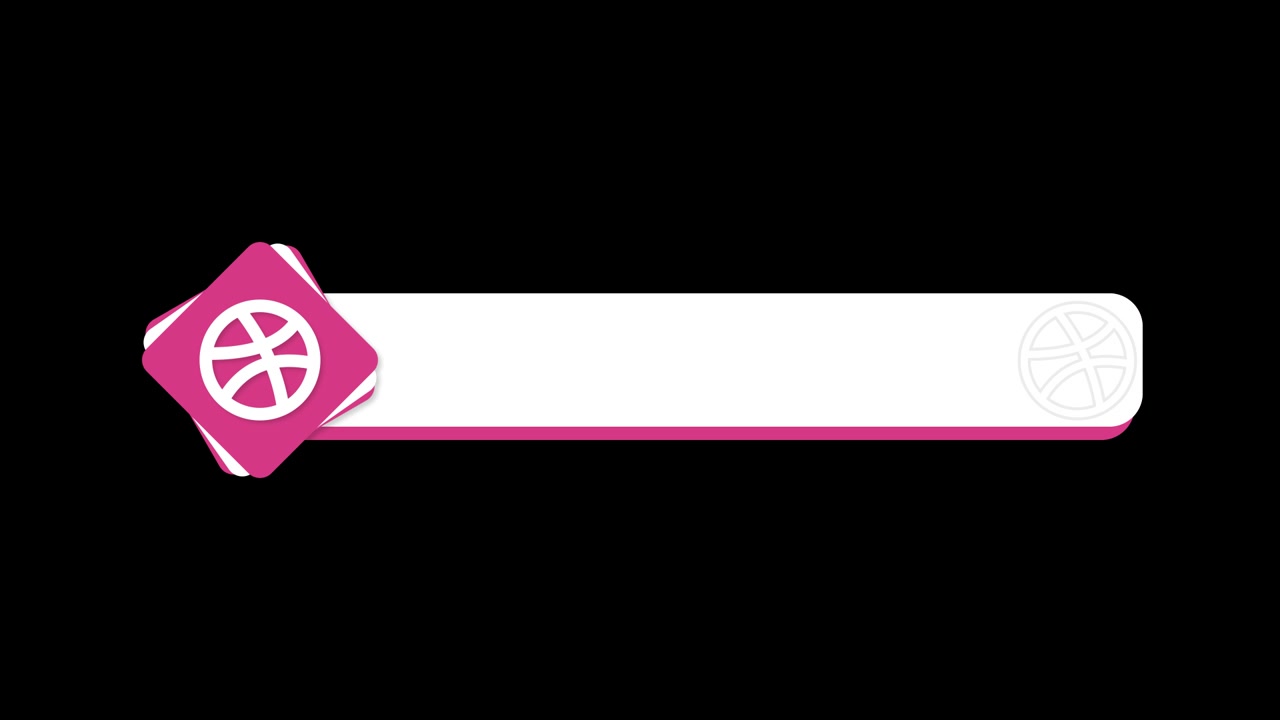 Grafica animata per terzo inferiore con icona di pallacanestro rosa