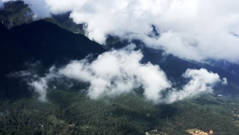 cangshan mountains above dali city in yunnan, china, aerial view