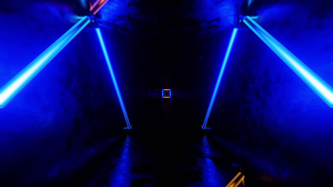 추상적인 반이는 네온 터널