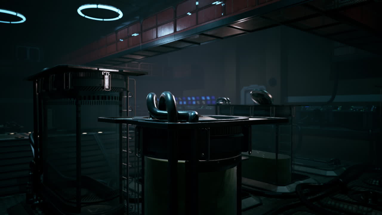 темная и мрачная футуристическая лаборатория