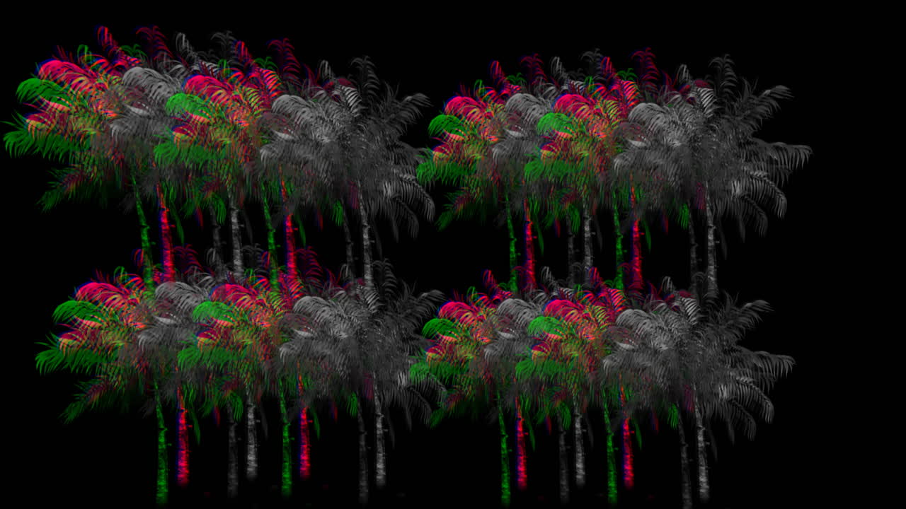 palmeras coloridas y monocromáticas 4k