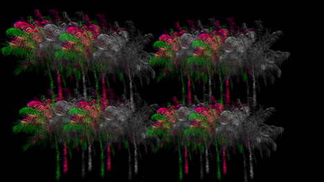 palmeras coloridas y monocromáticas 4k