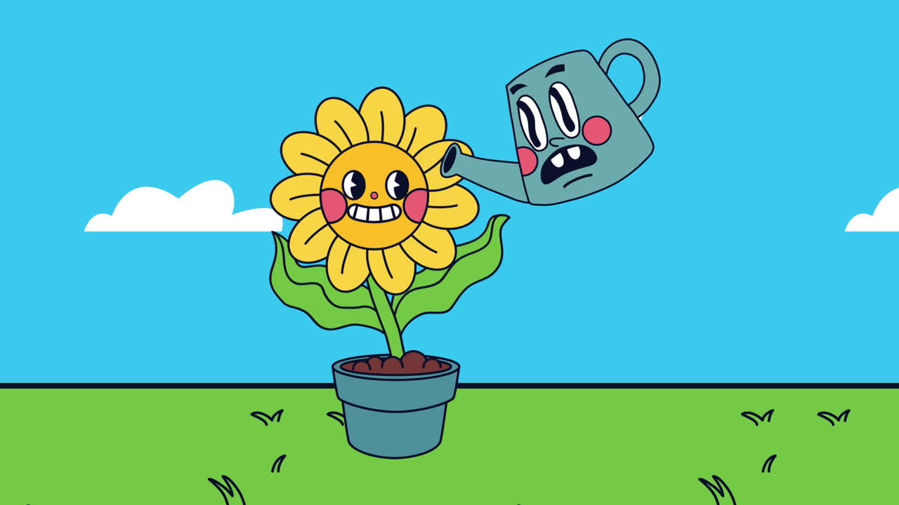 sprinkler water pot kawaii character