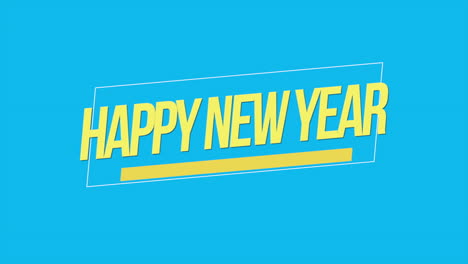 feliz año nuevo texto en el marco en azul gradiente moderno
