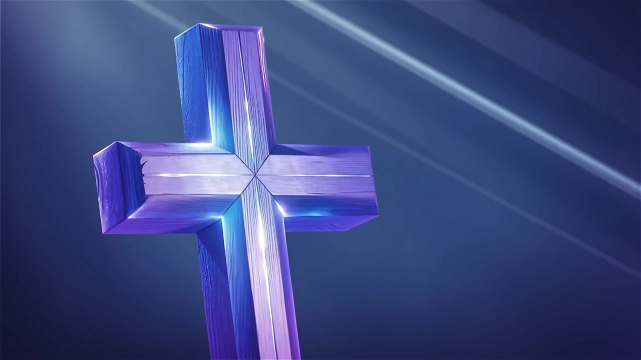 Croce Cristiana Luce Celestiale Sfondo per il Culto.