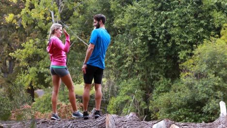 Couple-interacting-while-giving-high-five