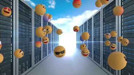 Emoji-icons-with-computer-servers-in-the-background