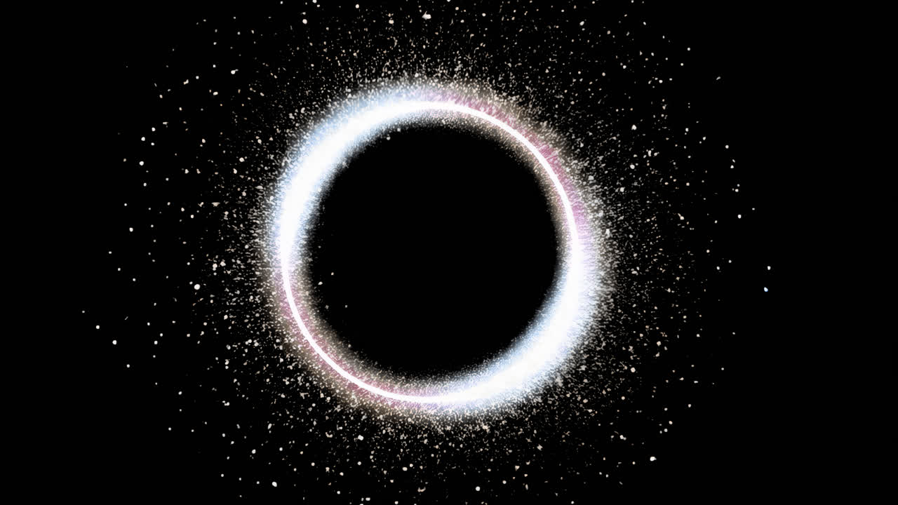 Abstract cosmic circular light animated overlay, transparent 4K video, alpha channel, ProRes 4444