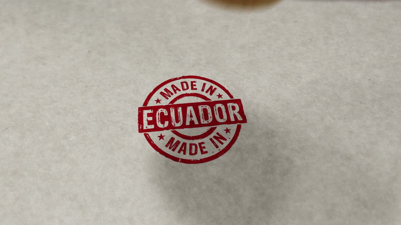 Made in Ecuador stamp and stamping loop animation