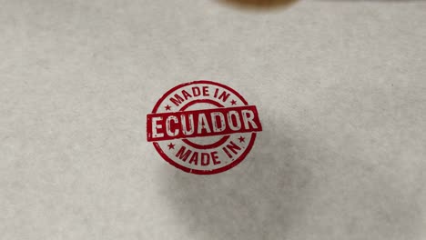 made in ecuador stamp and stamping loop animation