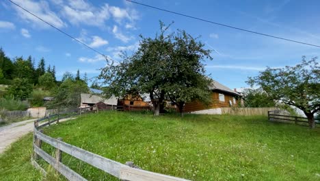 Amazing-rural-road-in-the-village-of-Matisesti,-Alba