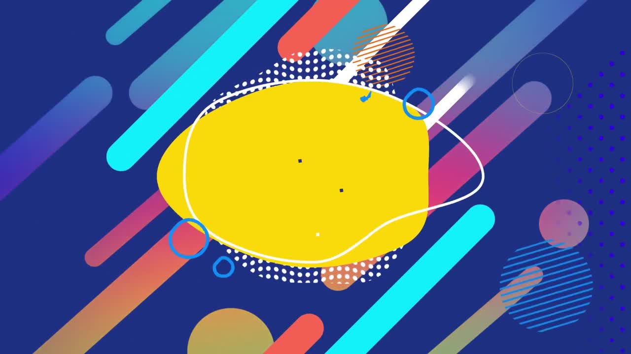 animación de formas que se mueven sobre un fondo púrpura