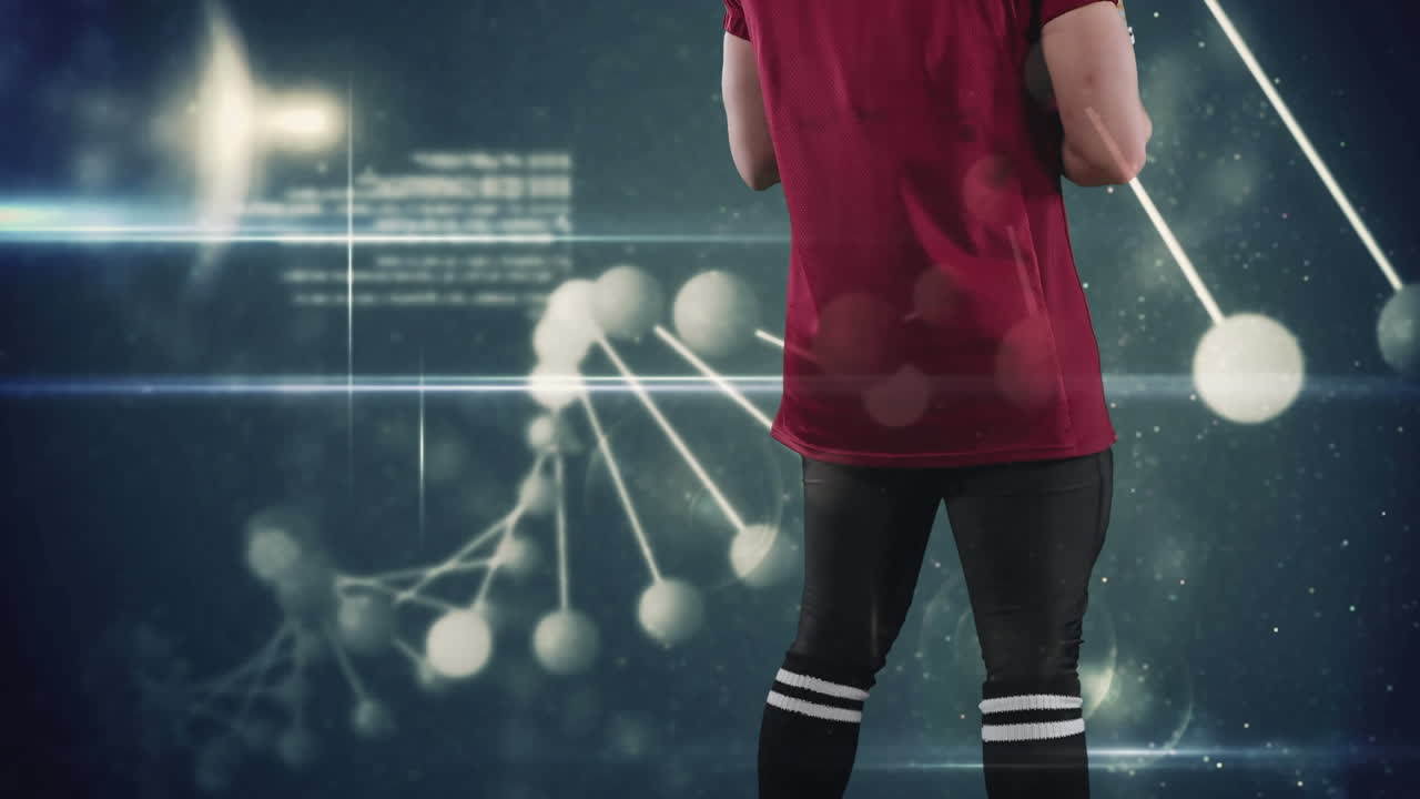 남성 럭비 선수의 뒤쪽 시야에 대한 분자 구조