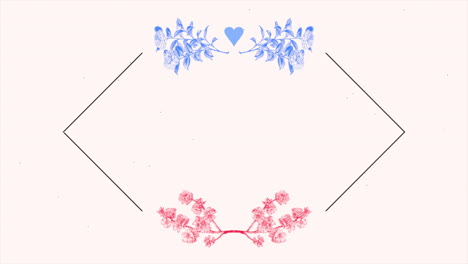vintage flowers with frame for text on white gradient