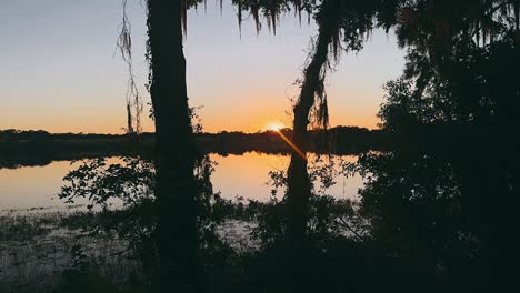 sunset over a lake