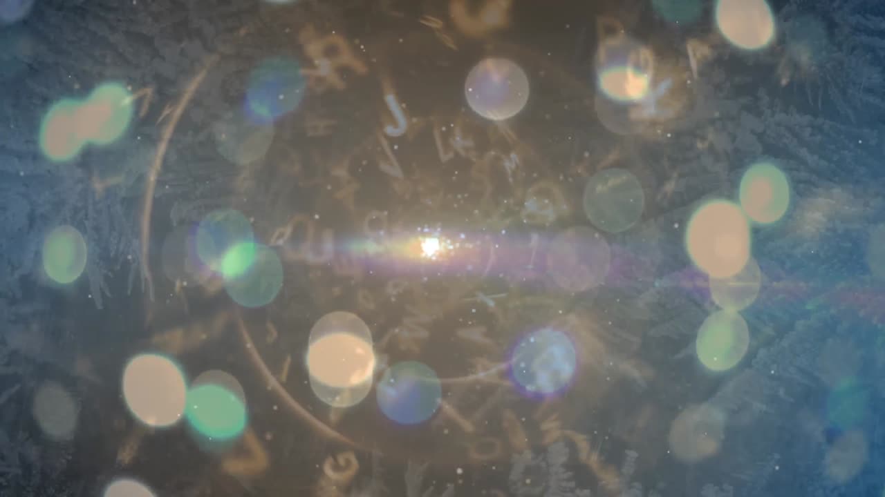 검은 바탕 위의 모양과 반 ⁇ 이는 불빛의 애니메이션