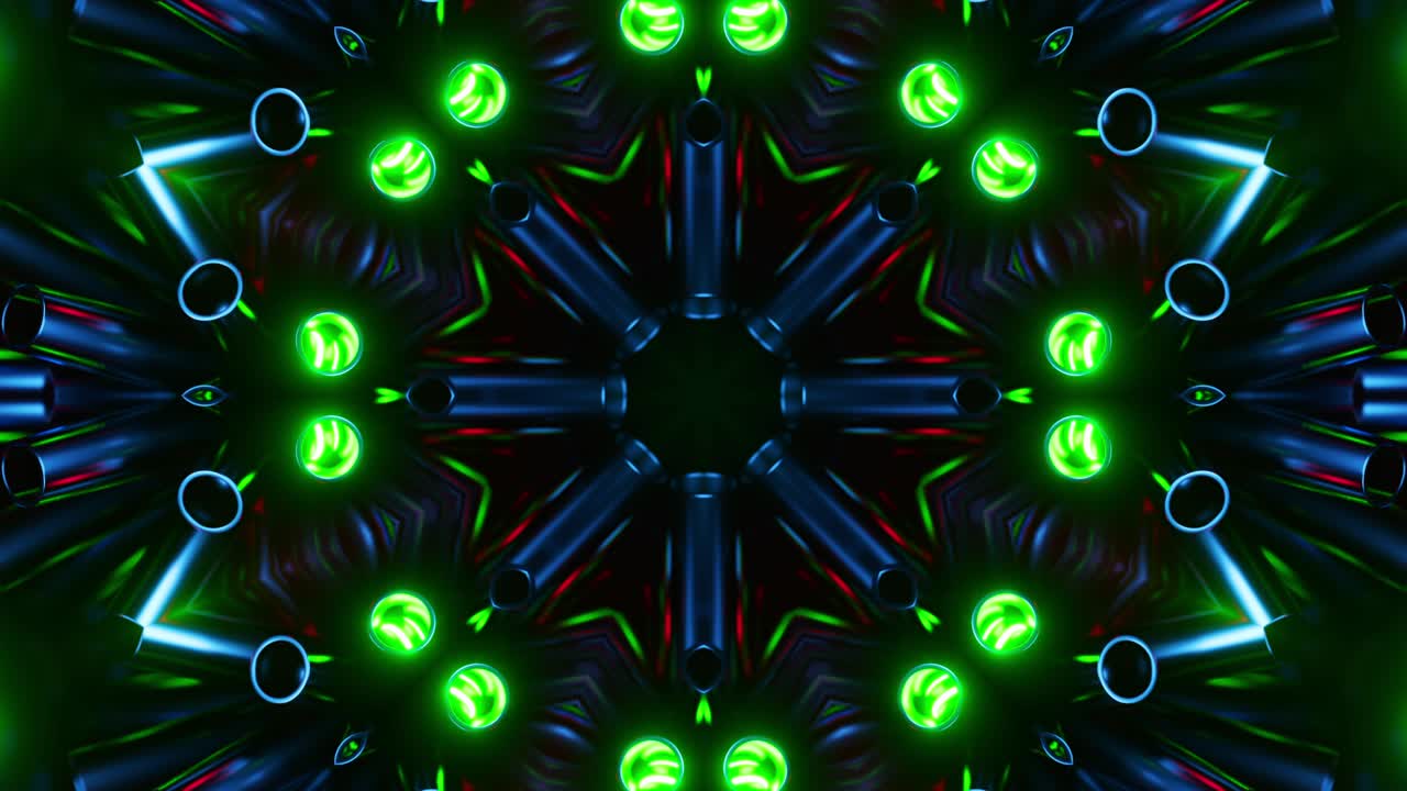 Animasi abstrak bunga berwarna-warni. Loop VJ Kaleidoskop