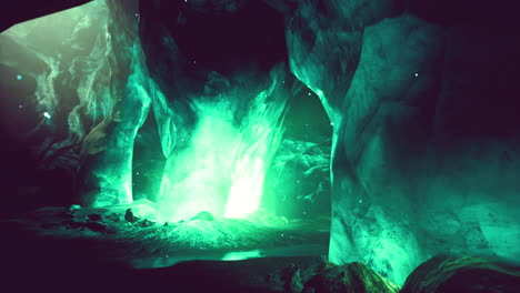 la cueva de hielo polar del norte del ártico en noruega