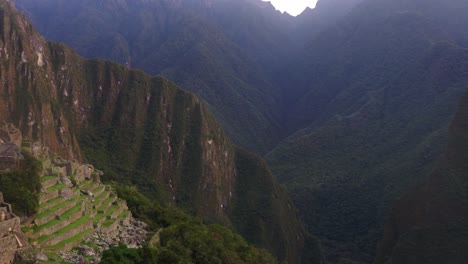 view of the mountains surrounding machu picchu ancient inca city