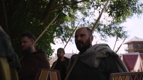 historical reenactment - medieval warriors