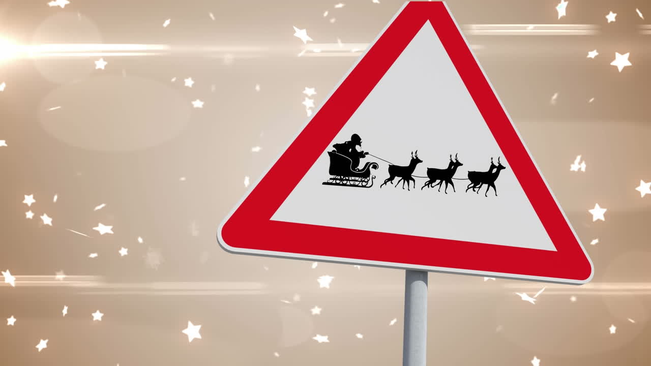 animación de las estrellas que caen sobre el canto de advertencia