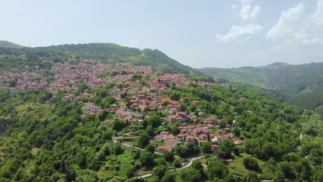 metsovo city in summer season, greek tourist resort in ioannina prefecture