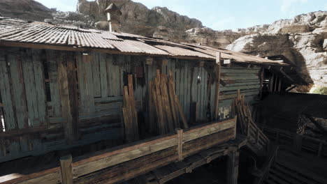 old wooden cabin in a canyon